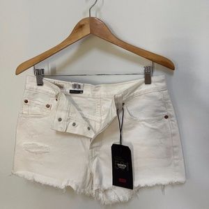 Levi's 501 White Cut-Off Jean Shorts Size 29